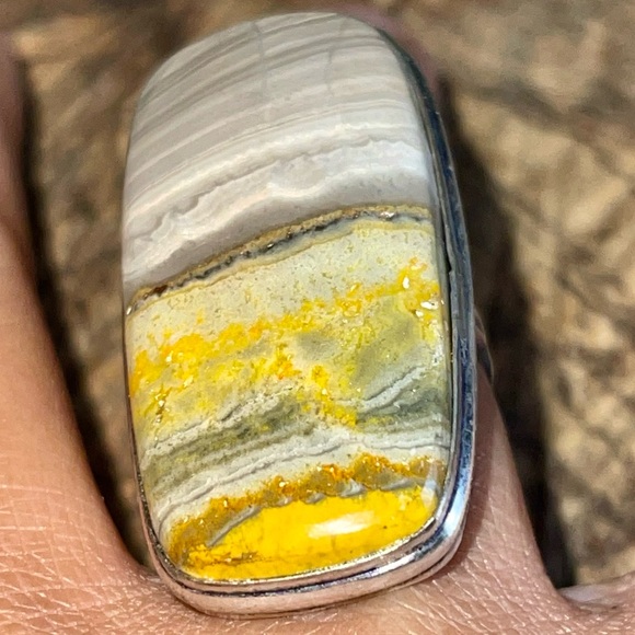 Indonesian Buzzing Bumblebee Jasper Ring Size 7 - Picture 6 of 11